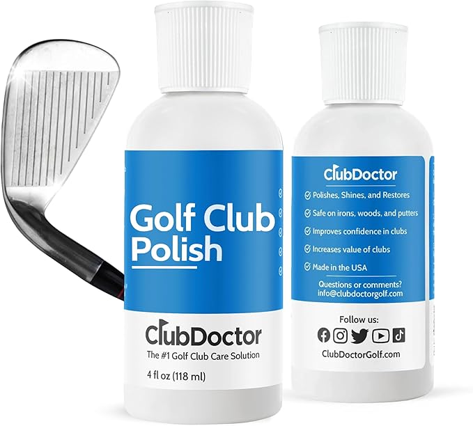 Club Doctor Golf Club Polish, Made in USA for Golfers, Restores, Shines, Polishes - Works on Drivers, Irons, Putters, Woods