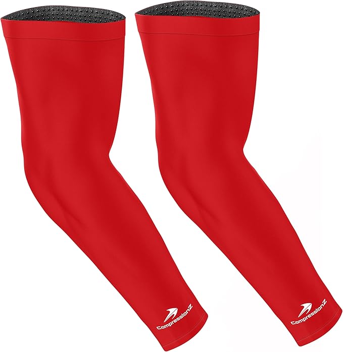 CompressionZ Compression Arm Sleeves for Men & Women| Cooling UV Sun Protection Elbow Pain Relief for All Sports and Recovery
