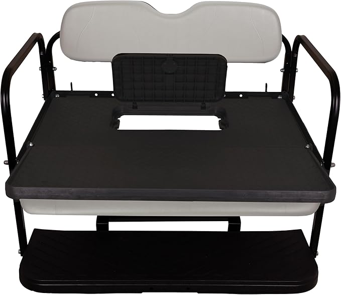 GTW MACH3 Golf Cart Rear Seat Kit Compatible with Club Car Precedent, Tempo, Onward Golf Carts | Fits 2004-Up Models | Steel Frame with Dove Gray Cushions