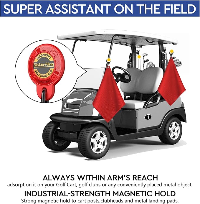 Magnetic Clip for Golf Towel,Removable Industrial Magnetic Accessories Design for Strong Hold to Golf Carts or Clubs