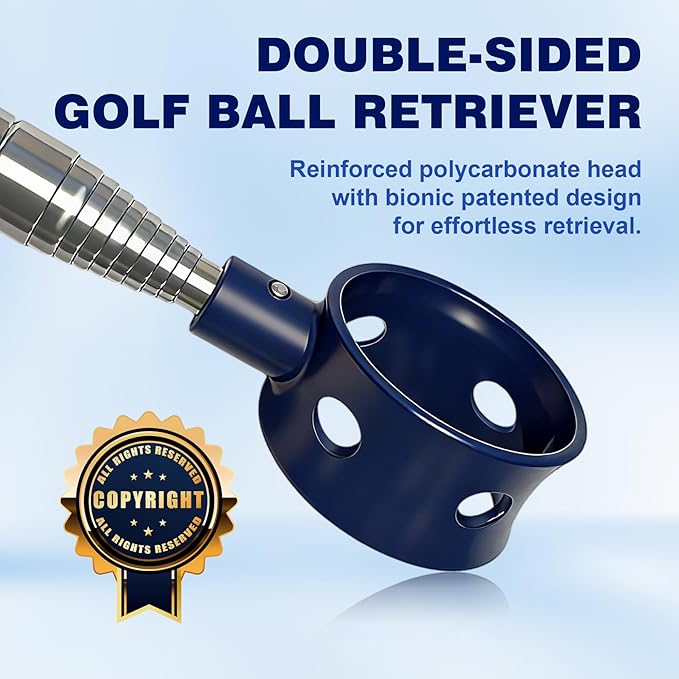 Golf Ball Retriever Telescopic, Thicken Stainless Steel Shaft with Non-Slip Rubber Grip, 9FT/14.5FT Water Golf Ball Picker, The Best Accessory Gift for Men and Women Golfers
