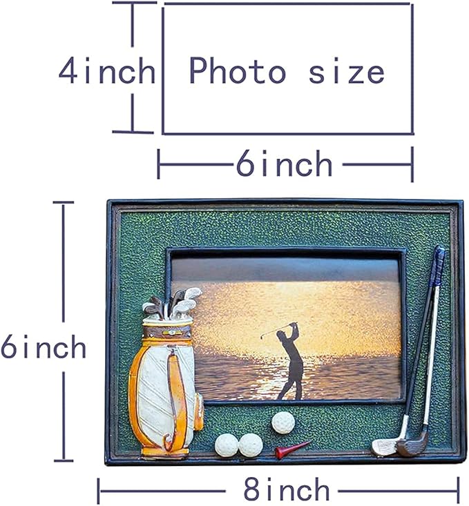 3D Golf Photo Frame Unique Handmade Golf Gifts for Golf Father/Men/Women/Dad/Mom (Black-1)