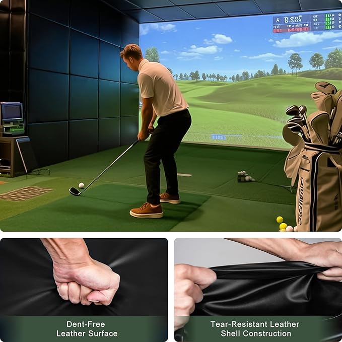 12 Pack Golf Wall Padding Panels Golf Simulator Padding for Walls, Safety Foam with PU Leather Surface for Indoor Impact Protection