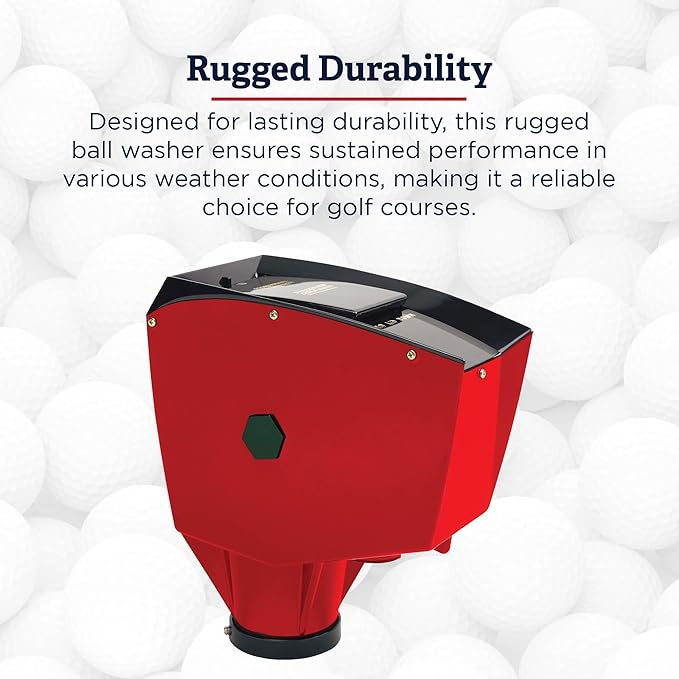 Standard Golf Classic Ball Washer - 4 Ball Capacity Golf Ball Cleaner | Improved Brush Design, Available in 7 Colors, Crank Style with Built-in Overflow Tubes | Perfect for Club Courses, Pros, & Home