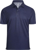Alex Vando Mens Golf Shirt Moisture Wicking Classic Print Golf Shirts for Men