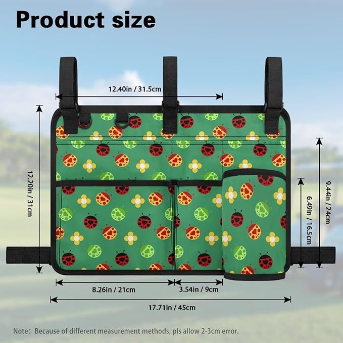Fashion Golf Cart Rear Seat Organizer Lightweight Storage Bag Accessories for Club Car, Wheelchair and Walker
