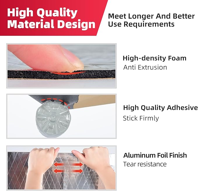 Car Sound Deadening Mat 236mil 18sqft - Automotive Hood Insulation Pad - Self-Adhesive Auto Audio Heat Shield Sound Dampening Foam Board Aluminum for Door Floor