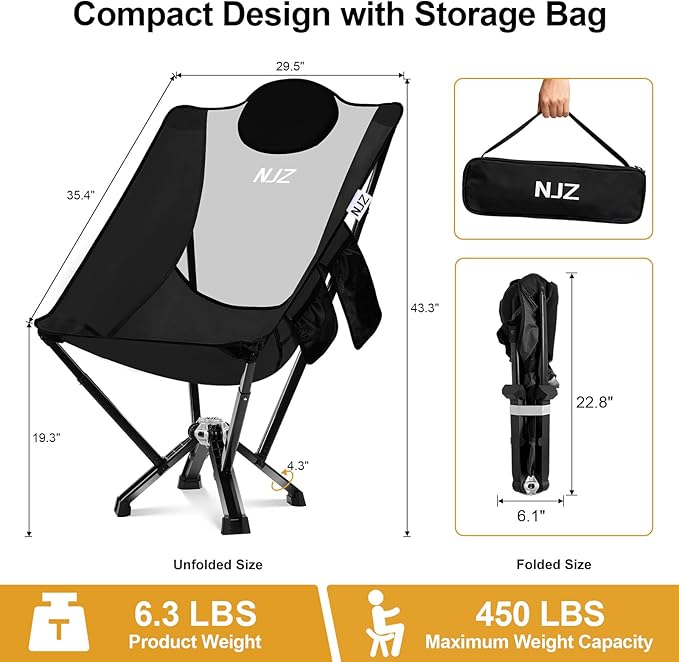 High-Back Folding Chair for Indoor & Outdoor Use — Comfortable Support, Easy Setup, Portable Chair for Home, Patio, Camping & Relaxation