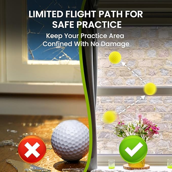 FINGER TEN Golf Practice Balls Foam Colored Value 12 24 50 Pack, Lightweight Golf Ball Limited Flight for Indoor Outdoor Driving Range Backyard Training Safe Practice Good Value