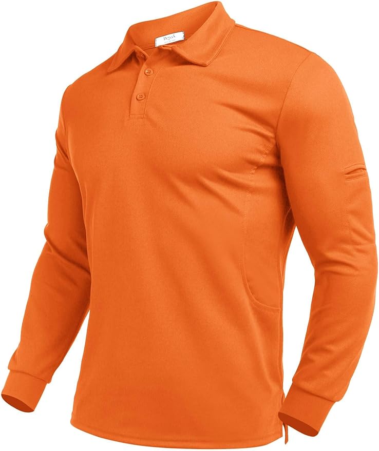 Deyeek Men's Polo Shirts Long Sleeve Golf Polo Shirts for Men Quick Dry UPF 50+ Sun Protection Polos Casual Collared Shirts