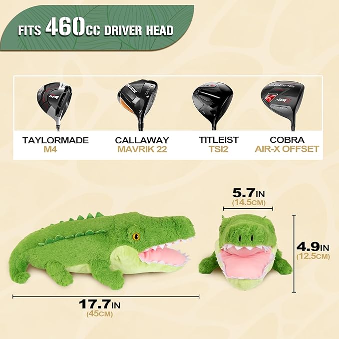 Funny Golf Headcover, Animals Plush Driver Headcover, Golf Club Head Covers Gift for Men Women
