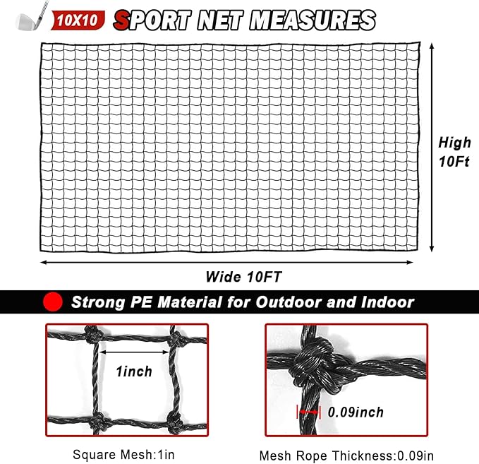 Golf Net,Golf Practice Net,Sports Netting,Sports Practice Barrier Net,Heavy Duty Ball Netting