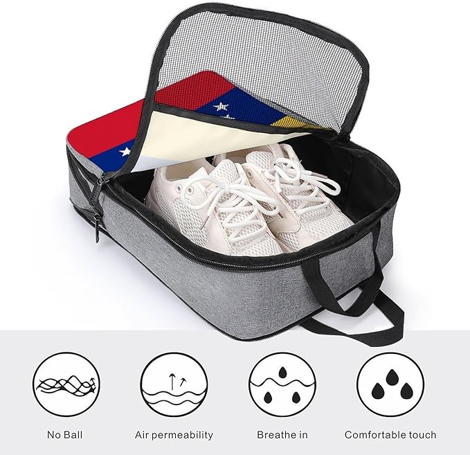 Portable Travel Shoe Bag with Zipper Foldable Sneaker Shoe Organizer Bag Venezuela Flag Lightweight Sneaker Bags