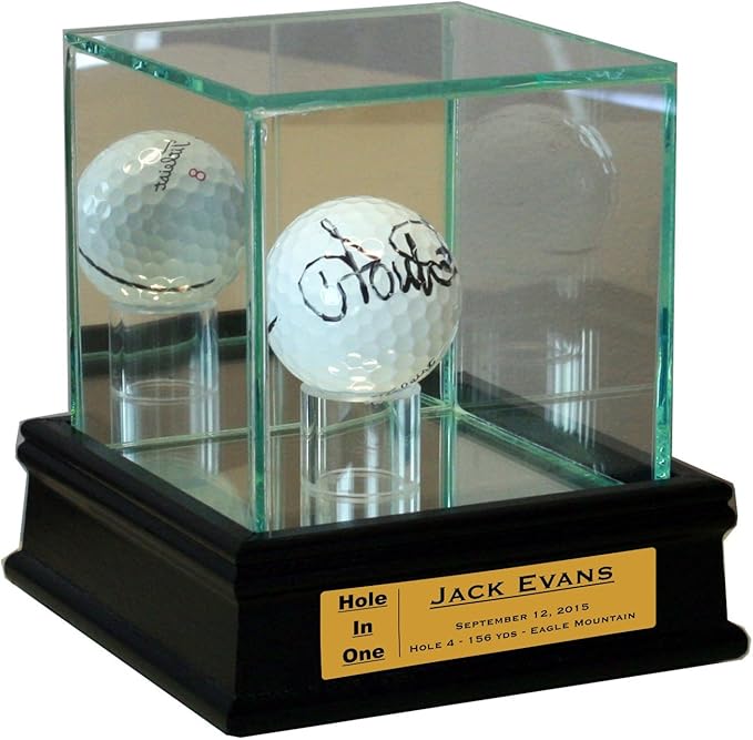 Golf Ball Display Case (Black w/ Engraving)