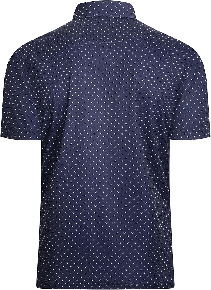 Alex Vando Mens Golf Shirt Moisture Wicking Classic Print Golf Shirts for Men