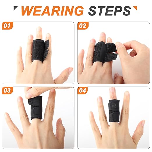 2PCS Finger Splints (No Metal Support) – Adjustable Neoprene Finger Straps/Wraps for Arthritis, Tendonitis & Athletic Stress Relief, Compression Tape for Sports (Basketball, Tennis, Volleyball, Badminton, Golf) – Double Finger Design, M
