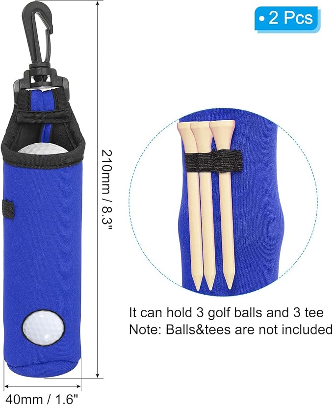 PATIKIL Golf Ball Carry Bag, Golf Tee Holder Pouch Portable Neoprene Golf Ball Holder with Clip for Men and Women Storage Gift