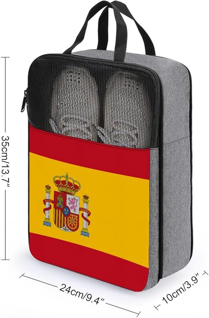Golf Shoe Dust Bags for Man and Women Spain Flag Travel Shoe Bag Holds 1 Pair of Shoes Portable Sneaker Bags