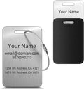 Stainless Steel Personalized Luggage Tags for Suitcases - Custom Name ID Travel Tags for Luggage, Backpacks and Bags - Metal Travel Essentials Accessories for Kids, Women and Men - Bulk Set (4 Pack)