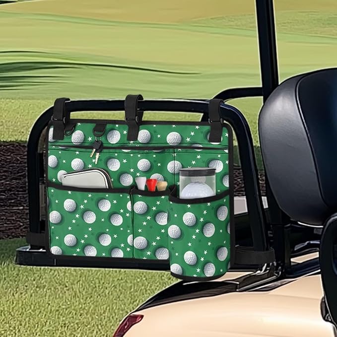 Fashion Golf Cart Rear Seat Organizer Lightweight Storage Bag Accessories for Club Car, Wheelchair and Walker