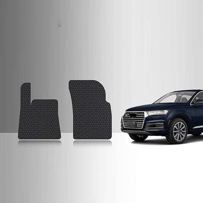 TOUGHPRO Floor Mats Accessories (Front Mats) for Audi Q7 All Weather Heavy Duty (Made in USA) Black Rubber 2017 2018 2019 2020 2021 2022 2023 2024 2025