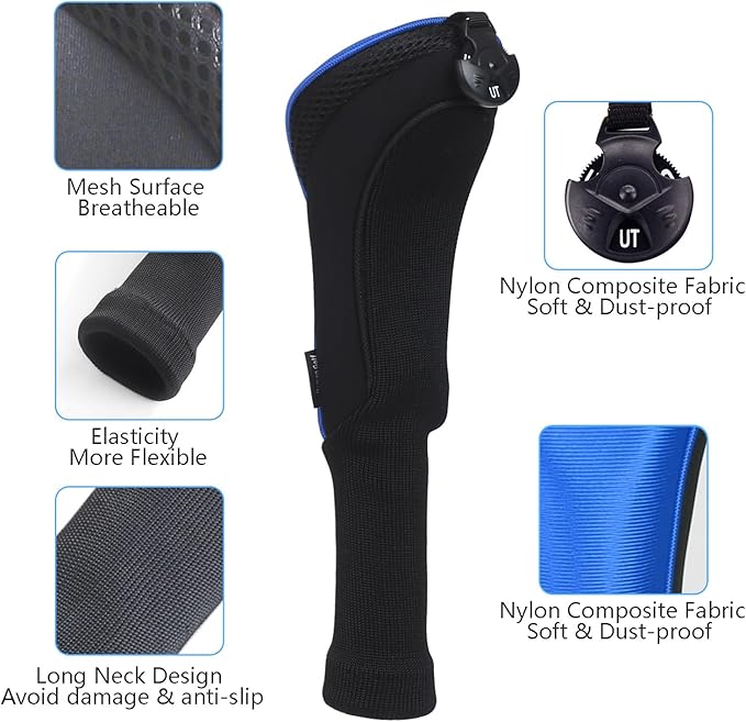 Craftsman Golf 3pcs/Set Meshy Neoprene Golf Club Headcover for Driver Fairway Hybrids Rescue