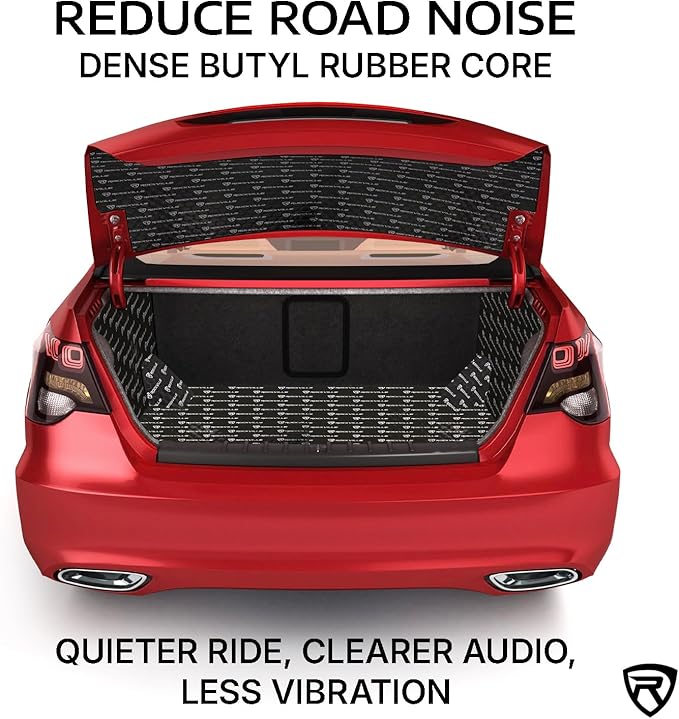 Rockville RockMat 15-15 15 Sq Ft Butyl Sound Deadening Mat 1.5MM 60 Mil, Aluminum Foil Backing, Vibration and Noise Damping for Car Truck Van RV Marine and Audio Installations