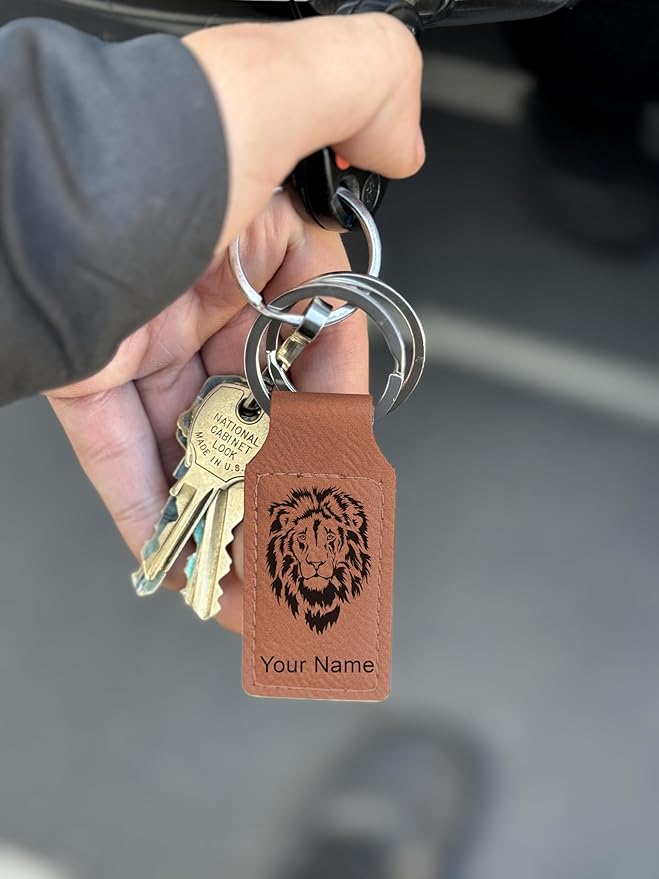 LaserGram Rectangle Keychain, Disc Golf, Personalized Engraving Included