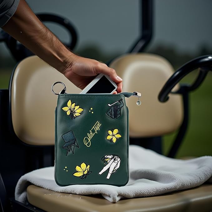 Swig Sip Golf Pouch Bag - Waterproof Compact Golf Ball & Tee Organizer, Handcrafted Zipped Pouch for Keys and Phone, Soft Fleece Lined, Golfing Gear for Course & Travel