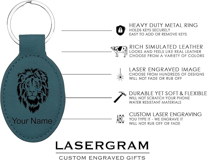 LaserGram Oval Keychain, Off Road Racer, Personalized Engraving Included (Slate Blue)