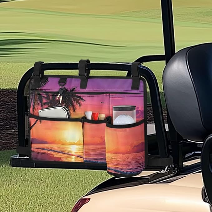Fashion Golf Cart Rear Seat Organizer Lightweight Storage Bag Accessories for Club Car, Wheelchair and Walker