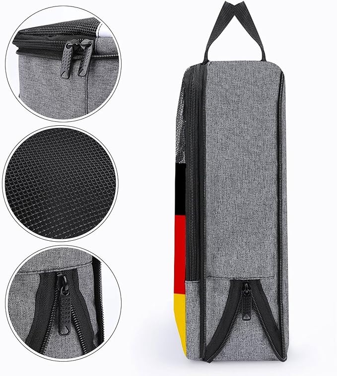 Reusable Portable Shoe Bag Germany Flag Lightweight Shoe Organizer for Soccer, Golf Sneaker Storage Pouch