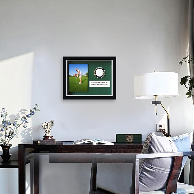 Golf Ball Case,Golf Ball Display Case,Golf Ball Holder Displaygolf Ball Display case Single,Golf Ball Holder Gift for Golf Enthusiasts,Golf Ball DisplayRackCabinet withGlass Door,with 4x6 Photo Frame