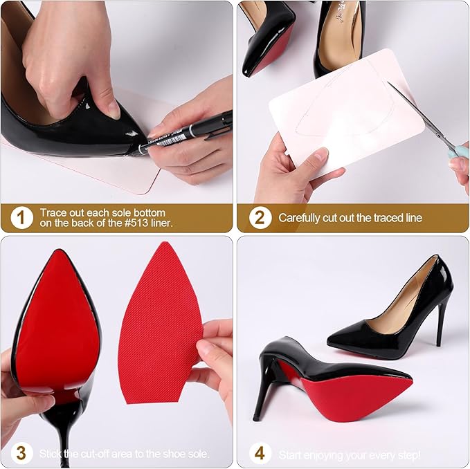 Red Bottoms Sole Protector,Shoe Sole Protector for Christian Louboutin High Heels, Anti Slip Shoe Grips Pads Compatible with Louboutin Shoes