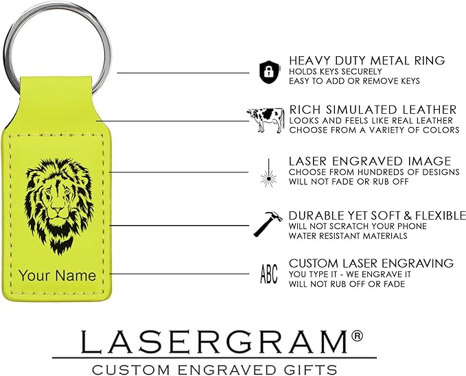 LaserGram Rectangle Keychain, Disc Golf, Personalized Engraving Included