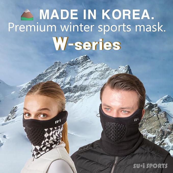 KOREA W-Series W3 Thermal Sports Balaclava Face Mask with Nose Wire for Winter | Golf, Running, Skiing & Outdoor