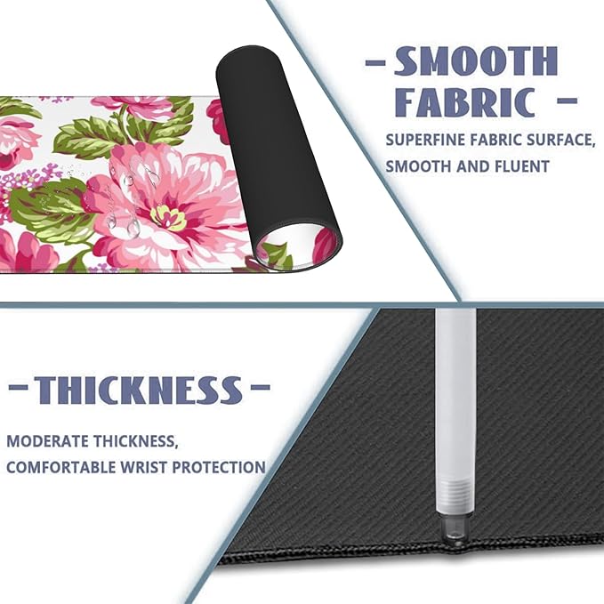 Funny Giraffe Large Gaming Desk Mat,Rubber Non-Slip Cute Wild Mouse Pad,31.5x11.8x0.12in Extended Animal Face Mousepad,Game Lover Mice Pads Gifts,Office Home Deskmat Decor