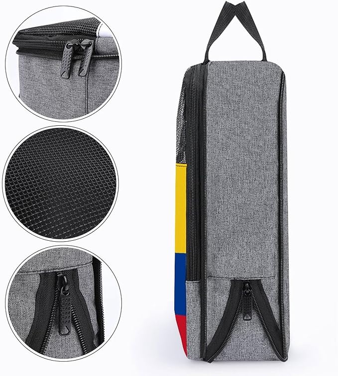 Golf Shoe Dust Bags Colombia Flag Portable Shoe Packing Storage Organizer with Handle Packing Organizer for Sneakers