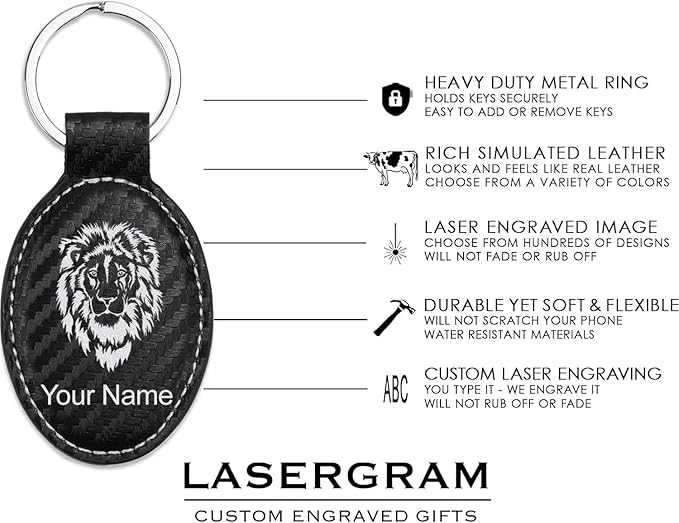 LaserGram Oval Keychain, Disc Golf, Personalized Engraving Included