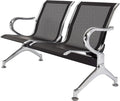 kinbor Waiting Room Chairs - 2 Seat Office Guest Chair Waiting Room Bench Furniture with Armrest for Clinic, Bank, Airport, Black