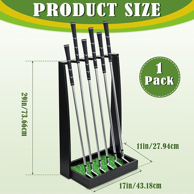 Lenwen Wooden Golf Putter Stand Golf Club Holder Stand Wooden Display Rack Floor Display Rack Club Organizer for Storage Sports Indoor Home Office Simulator Garage