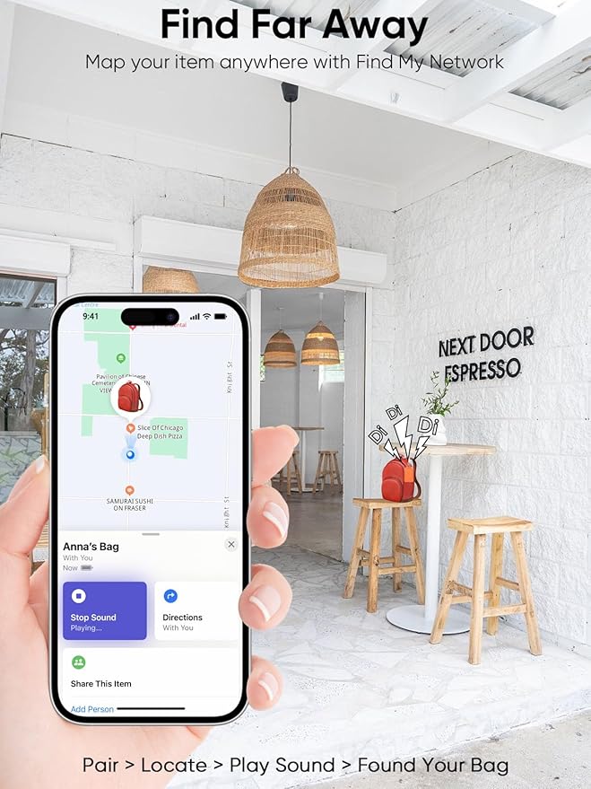 Luggage Tags Built-in Anti-Loss Tracker, Luxury Leather Luggage Tags for Suitcase, Travel Bags, Backpacks, Travel Organizer for Lost Baggage Prevention (Orange*3 Pack)