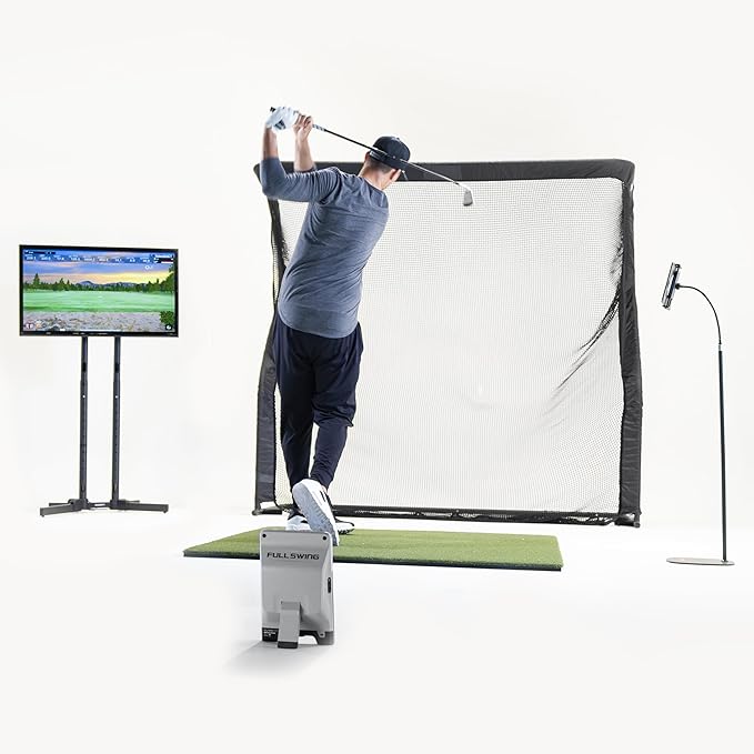 Full Swing Kit Golf Launch Monitor | Portable Indoor/Outdoor Swing Data Analyzer | 16 Club & Ball Metrics | 4K Camera & OLED Display
