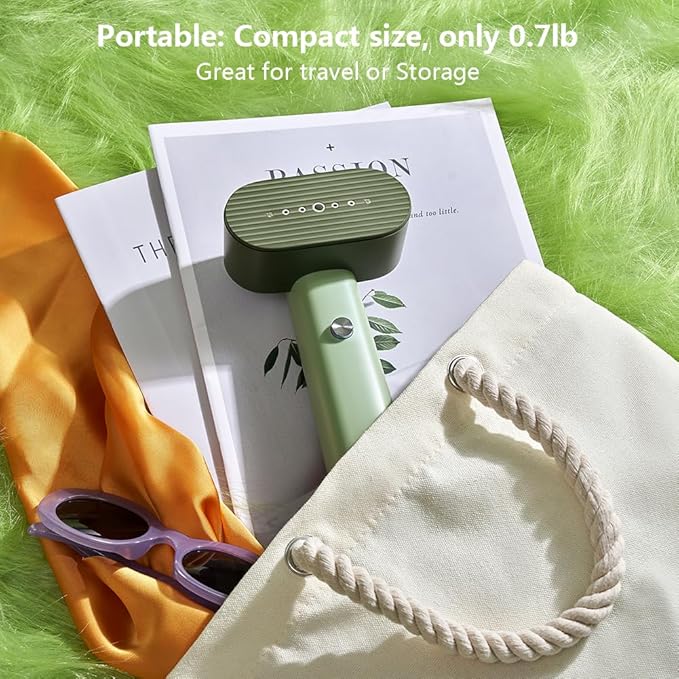 G6 Steamer for Clothes Portable 2-in-1 Travel Iron for Clothes, Just 0.7lbs Lightly, 10 Minutes of Continuous Steam, 900W Light Steamer for travel and home (green)