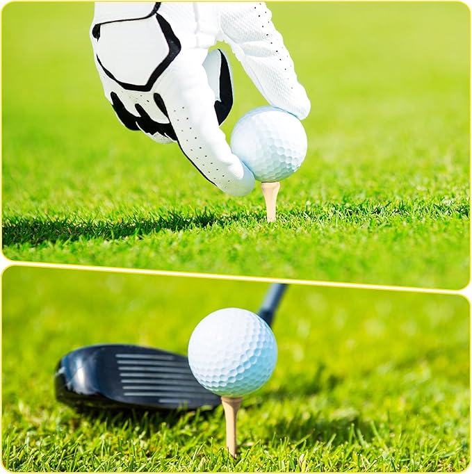 Vinsot Wood Golf Tees Bulk 3-1/4 Inch Unbreakable Long Colored Tall Golf Tees for Men Women Kids Balls Game