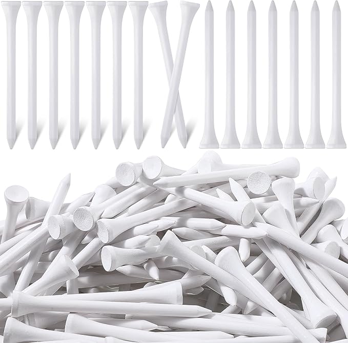 Mudder 2000 Pcs Bamboo Golf Tees Bulk Professional Golf Tees Reduce Friction Side Spin for Club Men Women Kids Accessories