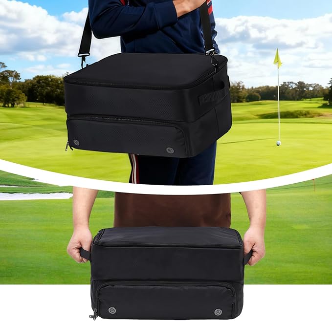 2 Layer Golf Trunk Organizer, Golf Gifts for Men with Separate Ventilated Compartment,Waterproof Car Trunk Locker for Balls, Tees, Clothes, Gloves, Accessories, Golfer Gifts