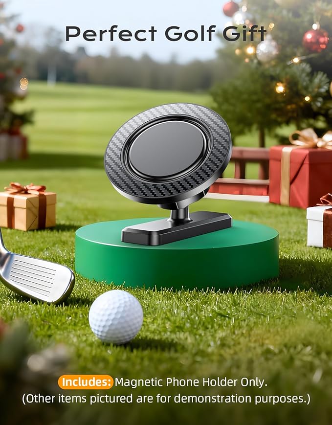 Magnetic Golf Cart Phone Holder, Strong Magnet Phone Mount Compatible with MagSafe iPhone 12-17 and Android, Fits EZGO, Club Car, Yamaha, Golf Cart Accessories Gift for Golfers Men Women