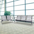 5-Seat Waiting Room Chairs Sofa Furniture - Waiting Room Bench with Arms Airport Reception Bench Guest Reception Chairs Lobby Bench Waiting Area for Airport Market Bank Hospital School, Silver