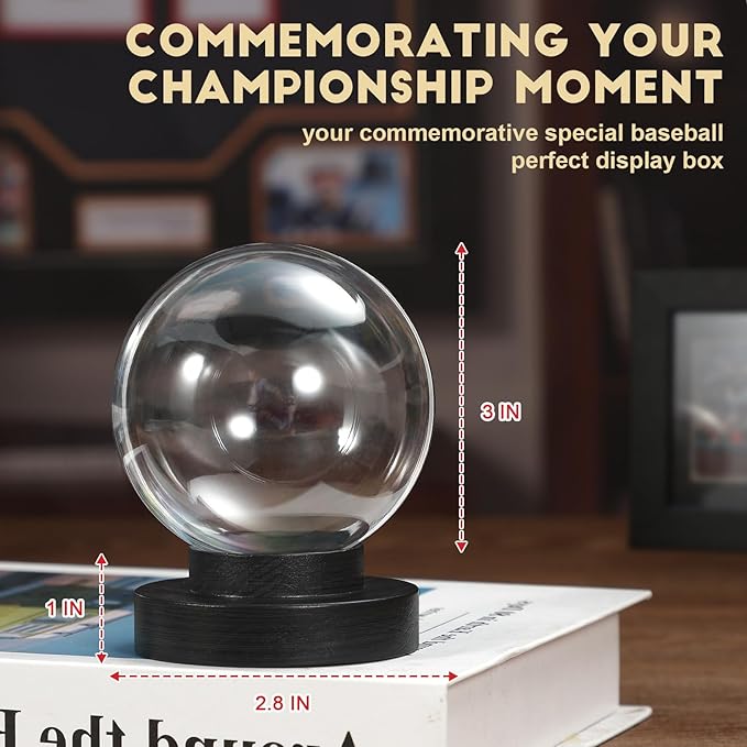 Baseball Display case Round Black